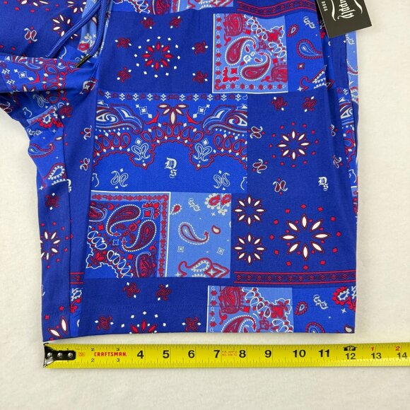NWT Dogg Supply By Snoop Dogg Mens Set Blue Bandana Stretch Shirt & Shorts Sz XL - Picture 13 of 16